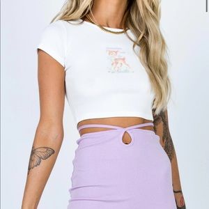 Princess Polly OH DEER GRAPHIC TEE WHITE